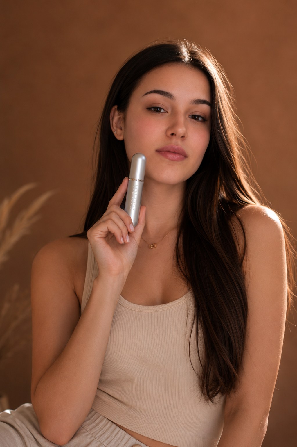 Silver Haze · VARAÉ ANCHOR inhaler held in hand, pocket-sized for travel